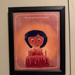 Coraline Themed Art Print with Black Frame